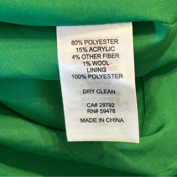 Rachel Zoe NWT Green Tweed Blazer Golden Button Size XS - Picture 8 of 9